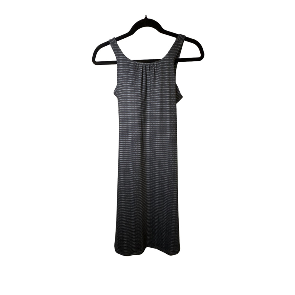 PRANA Skypath Dress XS Gray Blue Striped Sleeveless